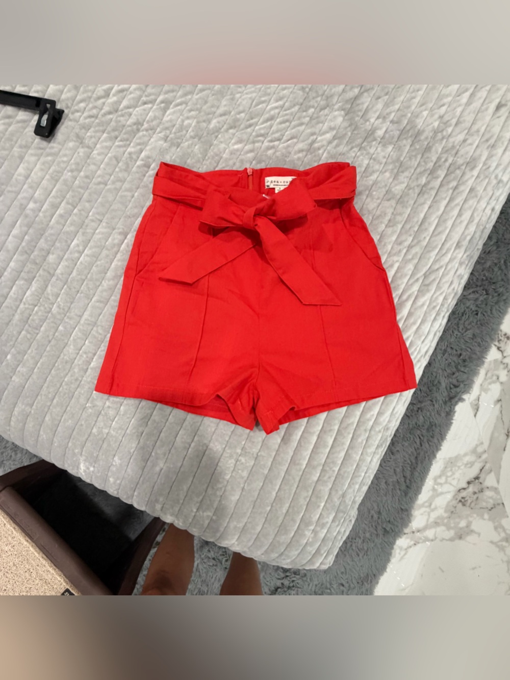 Bright Red Tie-Waist Women’s Shorts
